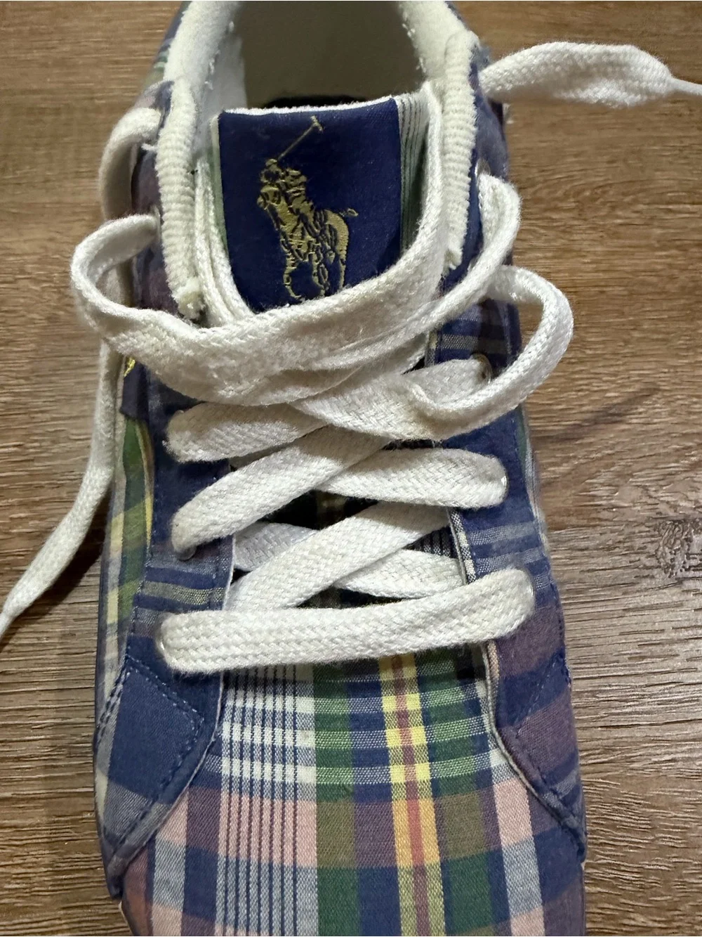 Polo Ralph Lauren Gillian Vintage BL Madras Plaid Sneakers Men’s 10B Narrow